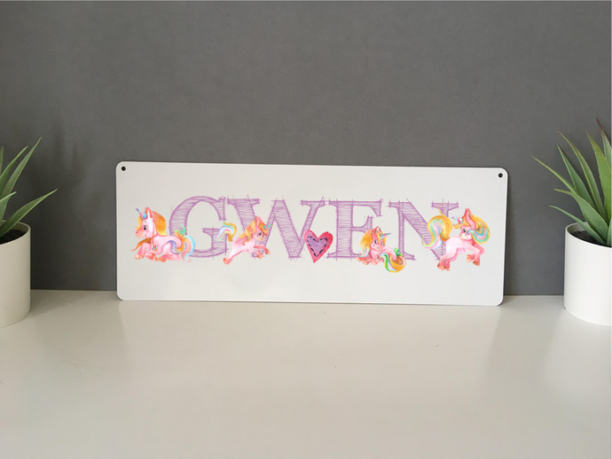 Watercolour Unicorn personalised hanging door sign - Fred And Bo