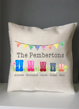 Wellie boot family cushion pillow - personalised - Fred And Bo