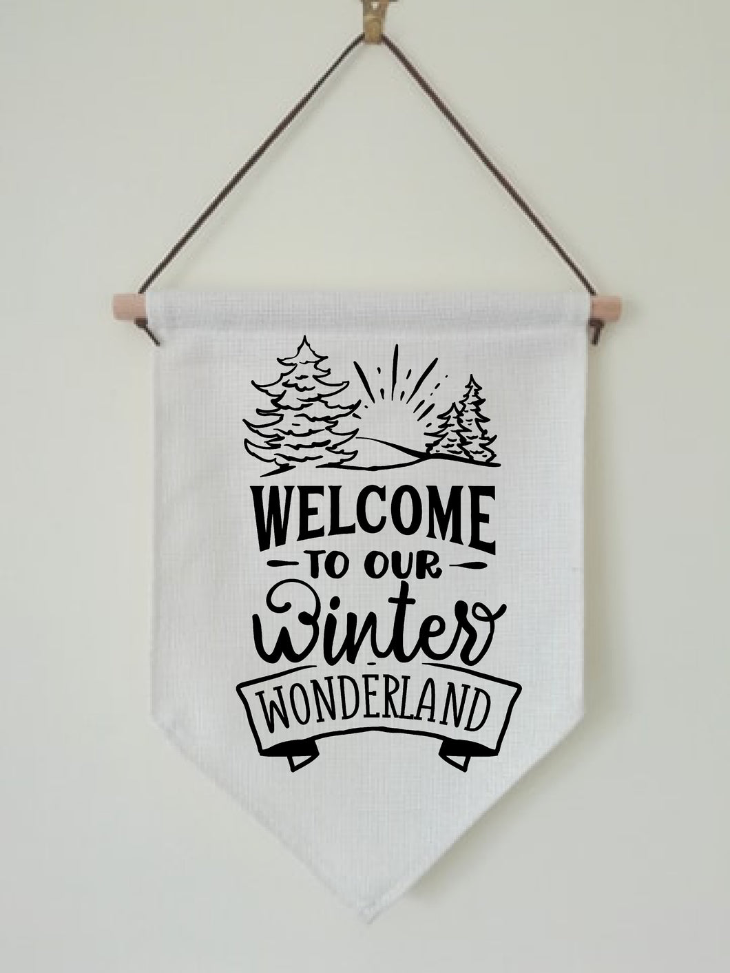 Christmas Hanging Banner Flag- Welcome To Our Winter Wonderland
