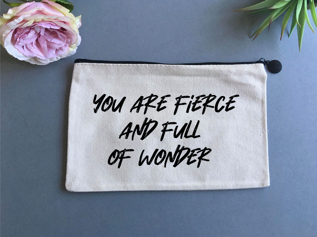 Linen pouch - You Are Fierce And Full Of Wonder - Fred And Bo